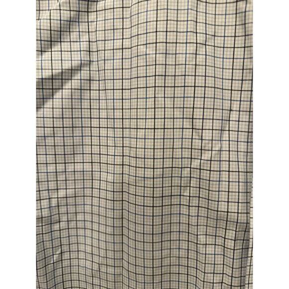 Banana Republic Men's Button Down Grant Shirt Medium White and Blue Windowpane - Picture 4 of 7